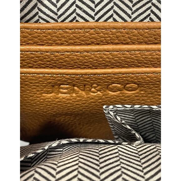 Jen & Co. Cleo Vegan Coin Pouch Brown Crossbody Purse Slip Pocket & CC Slots EUC - Picture 6 of 9